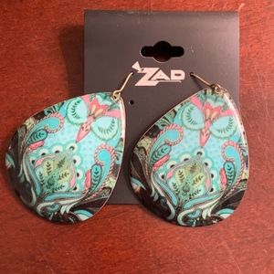 Teal ZAD Metal Owl Earrings